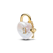 Treated Freshwater Cultured Baroque Pearl Padlock Dangle Charm