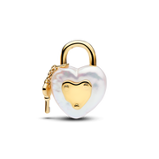 Treated Freshwater Cultured Baroque Pearl Padlock Dangle Charm