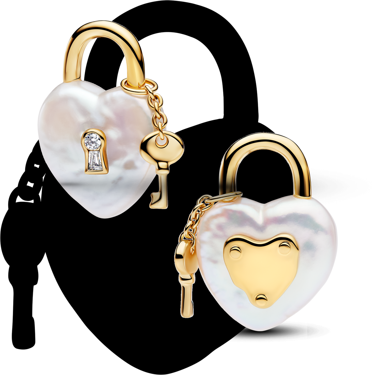 Treated Freshwater Cultured Baroque Pearl Padlock Dangle Charm