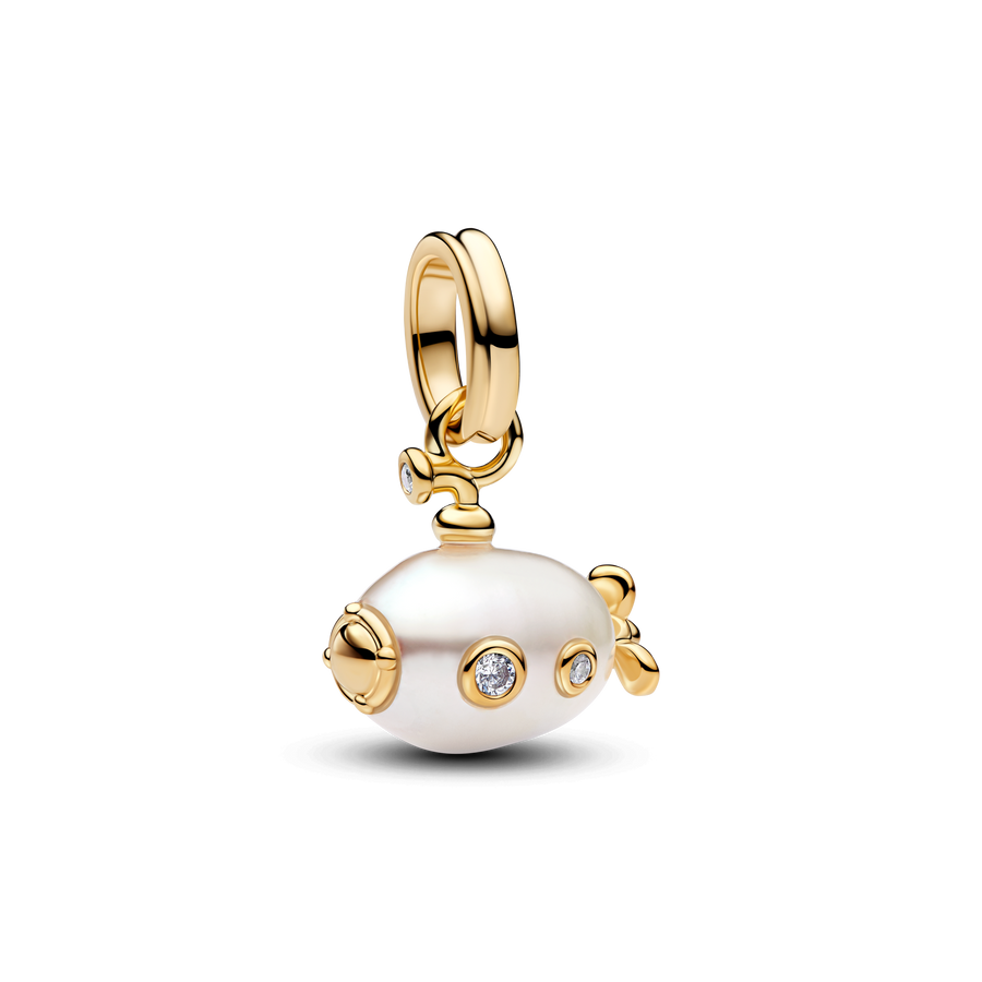 Treated Freshwater Cultured Baroque Pearl Submarine Dangle Charm