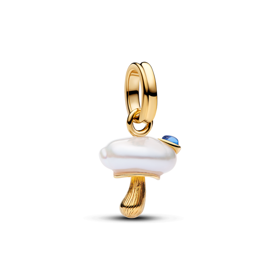 Treated Freshwater Cultured Baroque Pearl Mushroom Dangle Charm