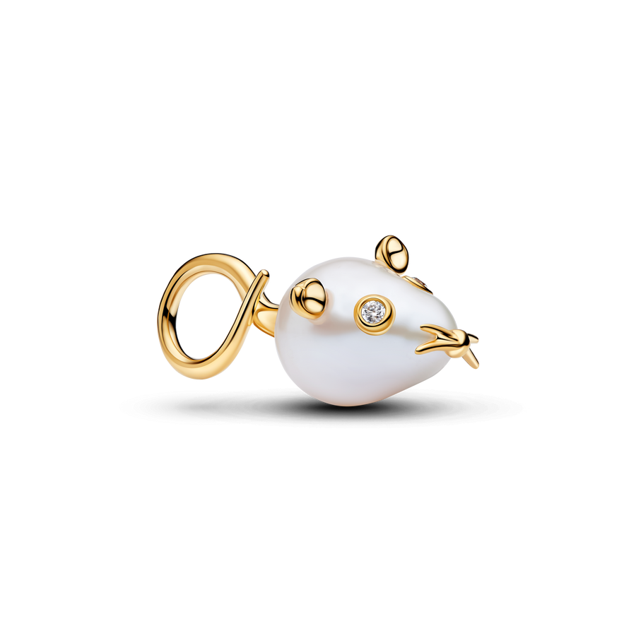 Treated Freshwater Cultured Baroque Pearl Mouse Dangle Charm