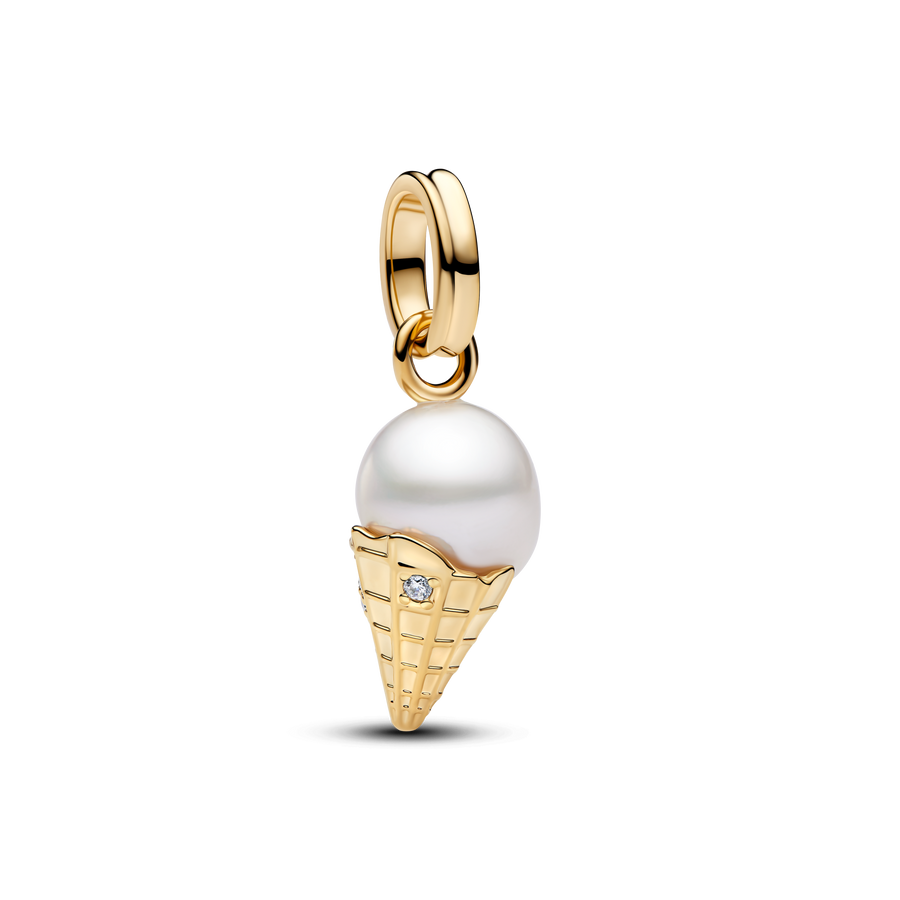 Treated Freshwater Cultured Baroque Pearl Ice Cream Dangle Charm