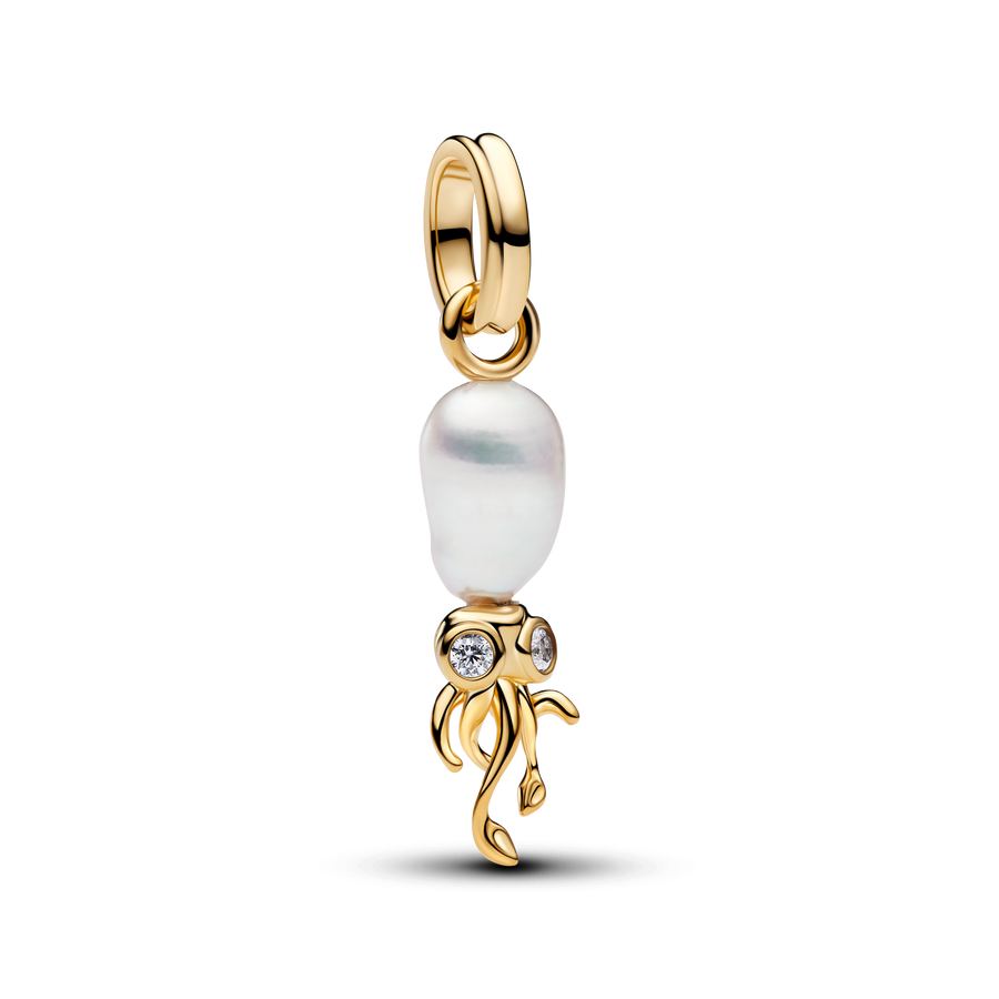 Treated Freshwater Cultured Baroque Pearl Squid Dangle Charm