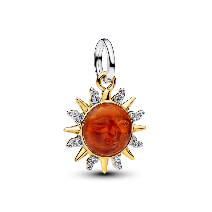 Swirling Sun Two-Tone Dangle Charm