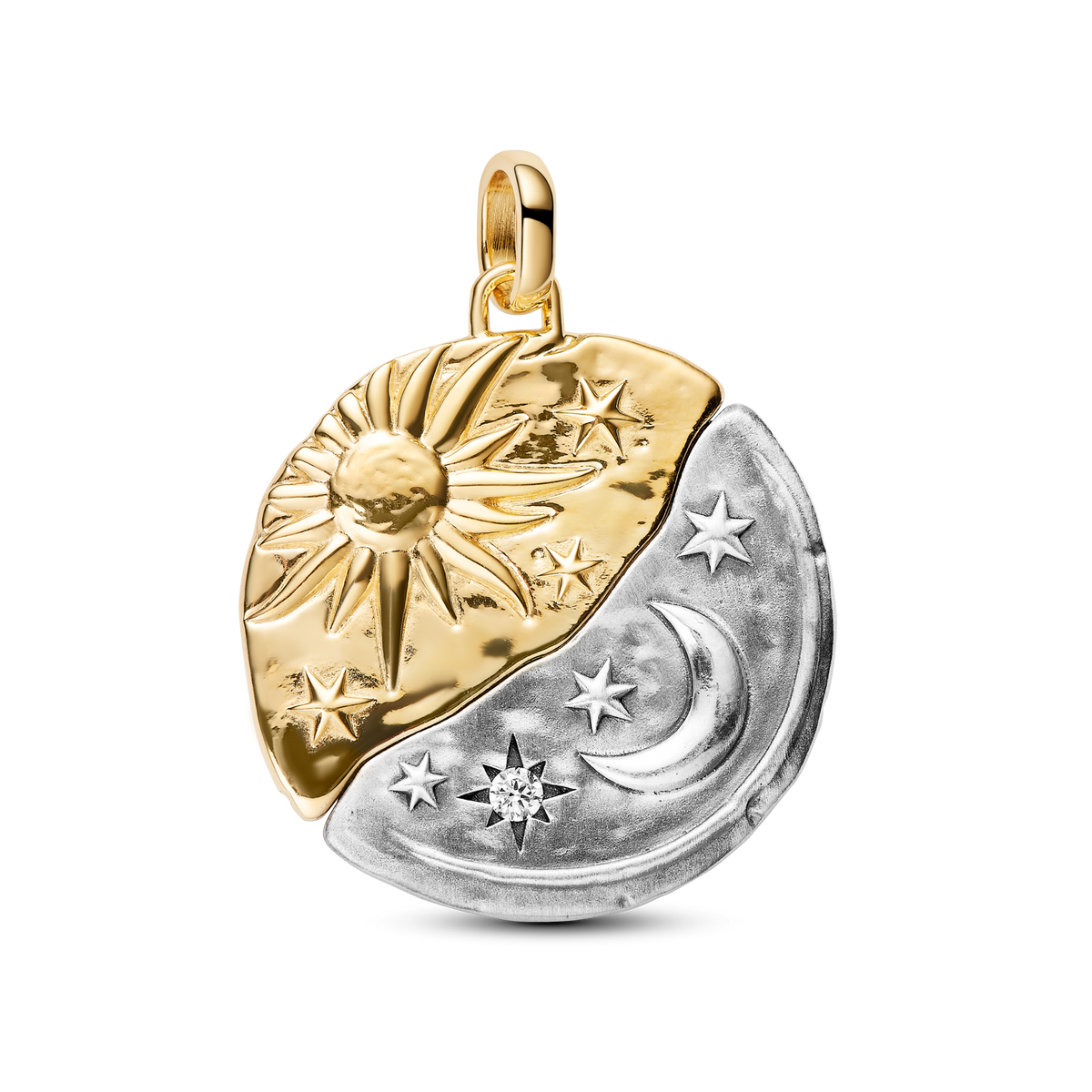 Oversized Sun & Moon Medallion Necklace Set