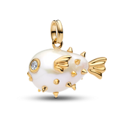 Treated Freshwater Cultured Baroque Pearl Oversized Puffy Fish Pendant