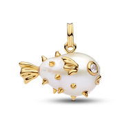 Treated Freshwater Cultured Baroque Pearl Oversized Puffy Fish Pendant