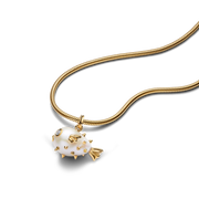 Treated Freshwater Cultured Baroque Pearl Oversized Puffy Fish Pendant