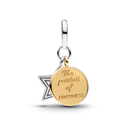 USA Flag Star Double Dangle Charm