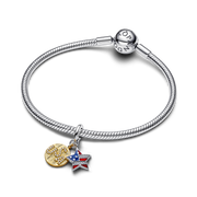 USA Flag Star Double Dangle Charm
