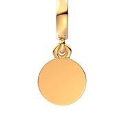 Hibiscus Flower & Engravable Round Tag Double Dangle Charm