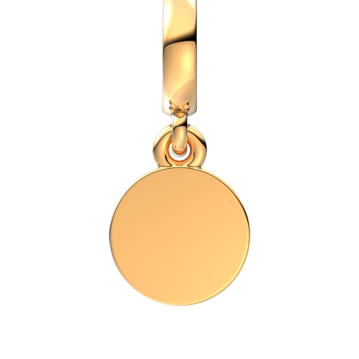 Hibiscus Flower & Engravable Round Tag Double Dangle Charm