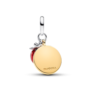 Apple & Engravable Round Tag Double Dangle Charm