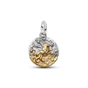 Leo Two-tone Medallion Charm Bracelet Set