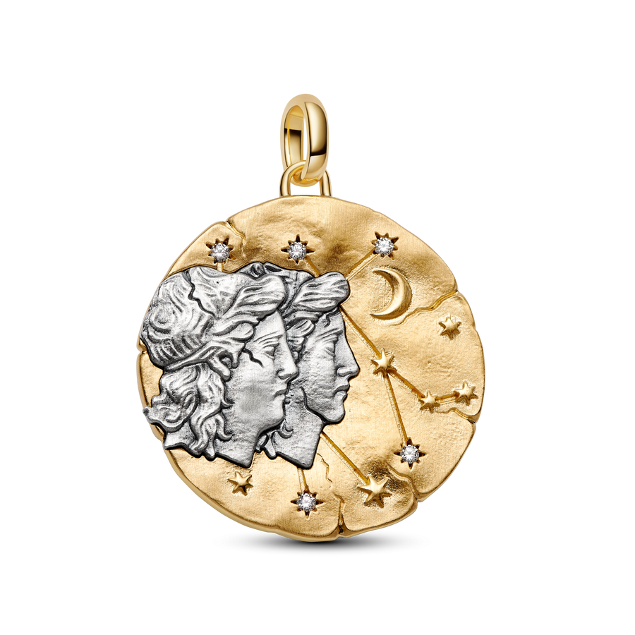 Gemini Zodiac Oversized Medallion Charm