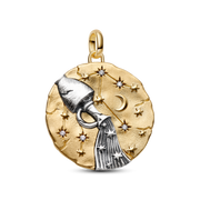 Aquarius Zodiac Oversized Medallion Charm