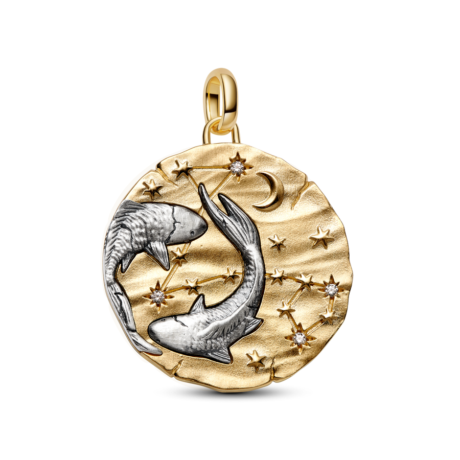 Pisces Zodiac Oversized Medallion Charm