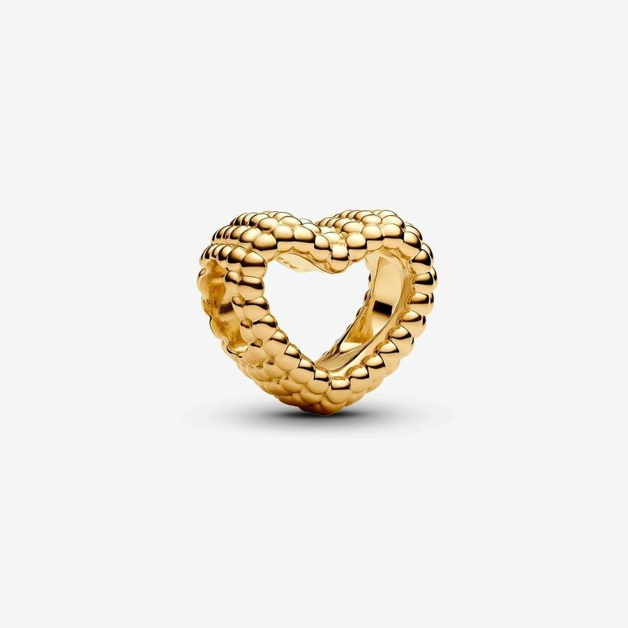 Beaded Open Heart Charm