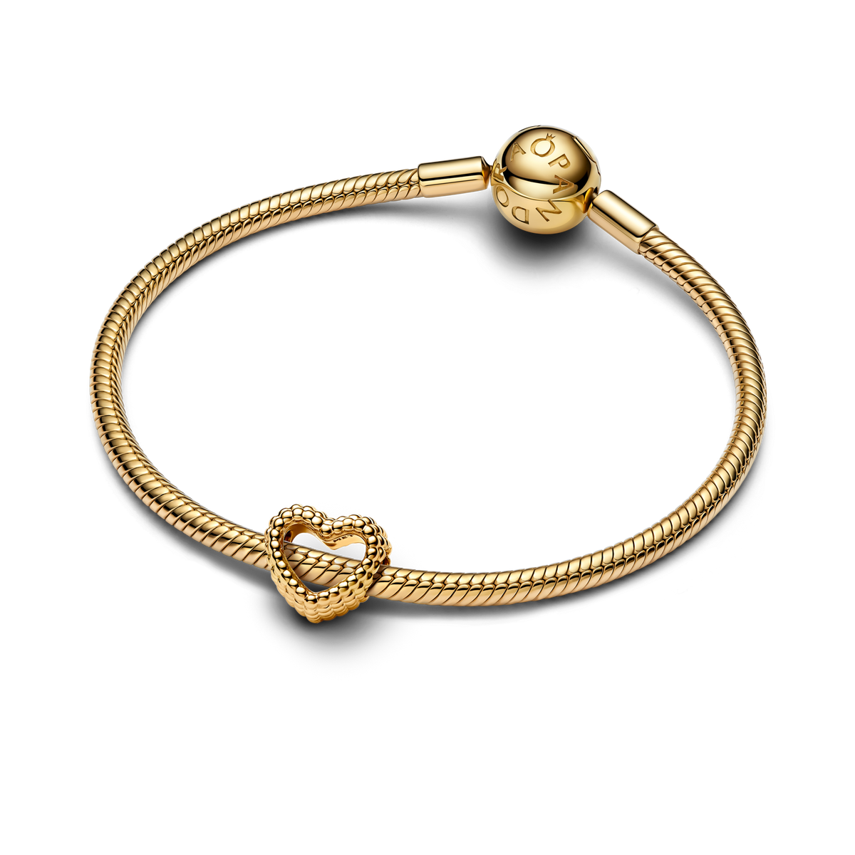 Beaded Open Heart Charm