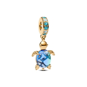 Sea Turtle Murano Glass Dangle Charm