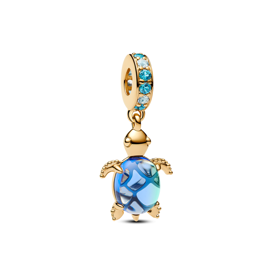 Sea Turtle Murano Glass Dangle Charm