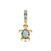 Sea Turtle Murano Glass Dangle Charm