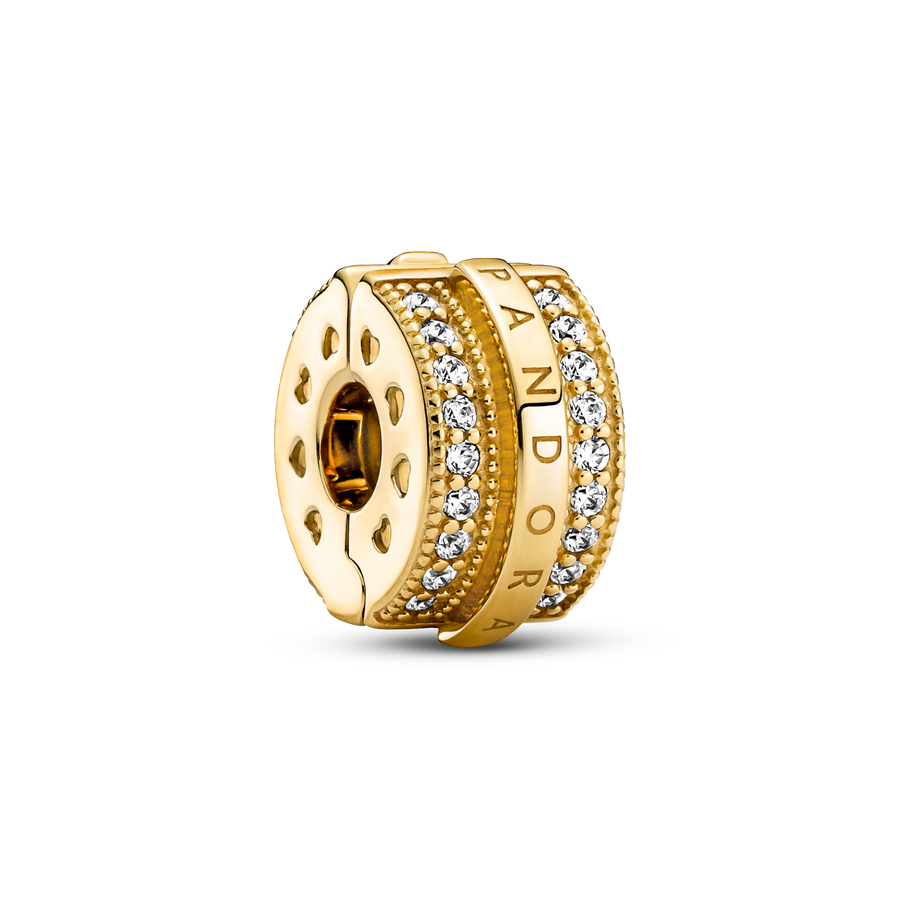 Sparkling Pavé Lines & Logo Clip Charm