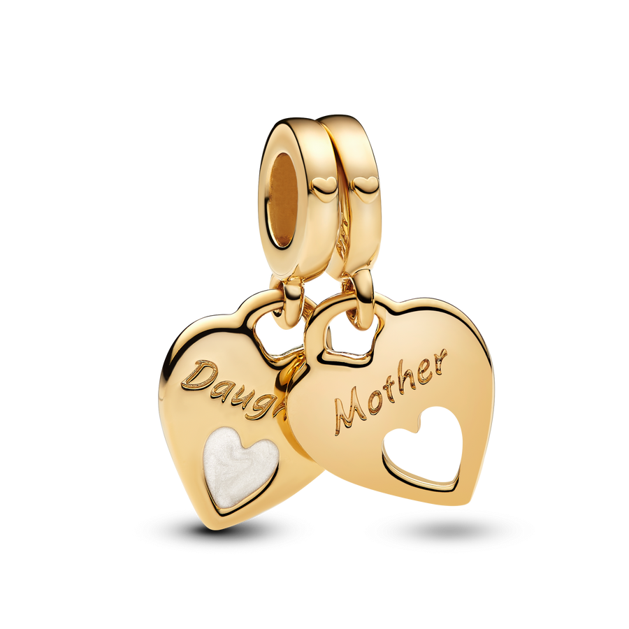 Double Heart Split Dangle Charm