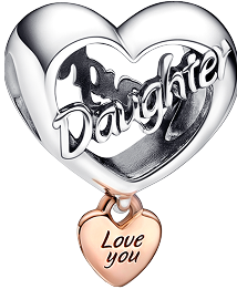 Love You Daughter Heart Charm