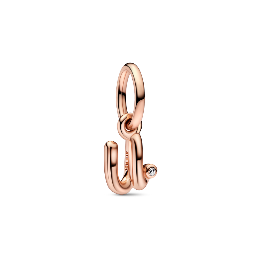 FINAL SALE - Letter U Script Alphabet Dangle Charm