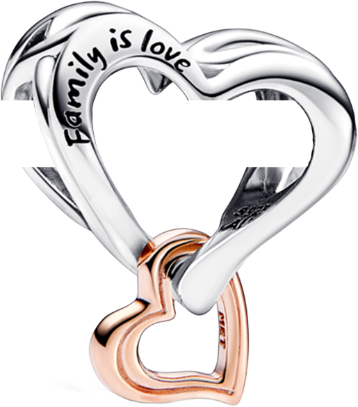Two-tone Openwork Infinity Heart Charm