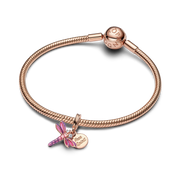 Pink Dragonfly Double Dangle Charm