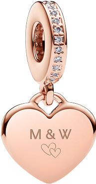 Engravable Heart Tag Dangle Charm