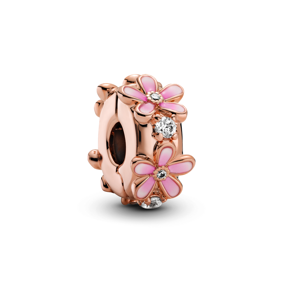Pink Daisy Spacer Clip Charm