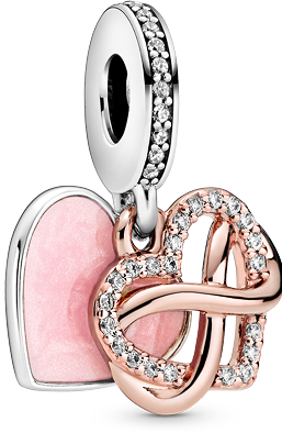 Sparkling Infinity Heart Dangle Charm
