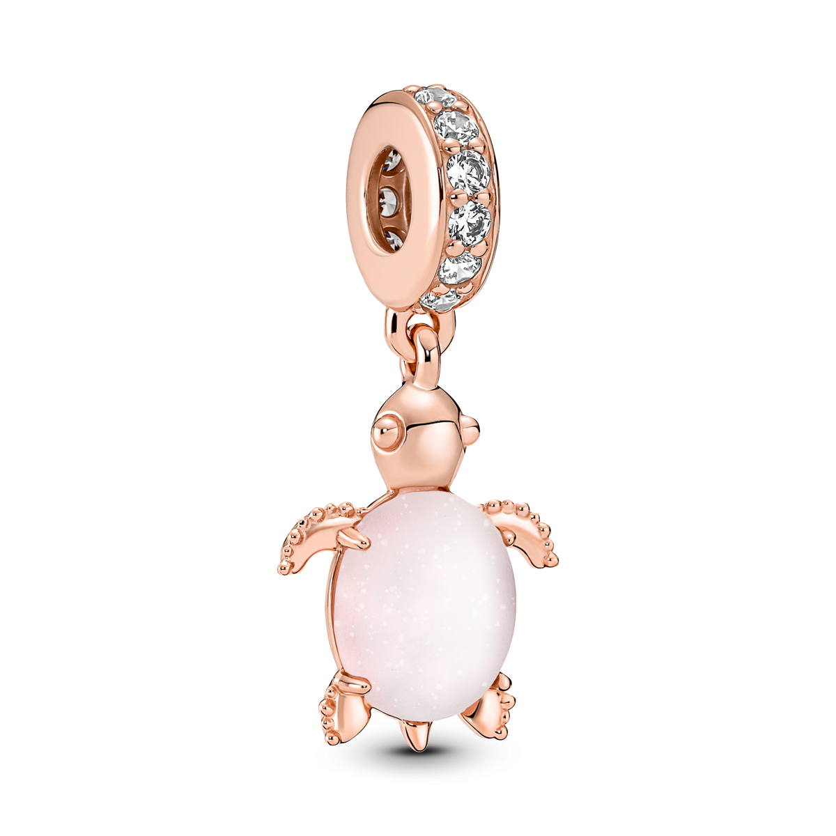 Murano Glass Pink Sea Turtle Dangle Charm
