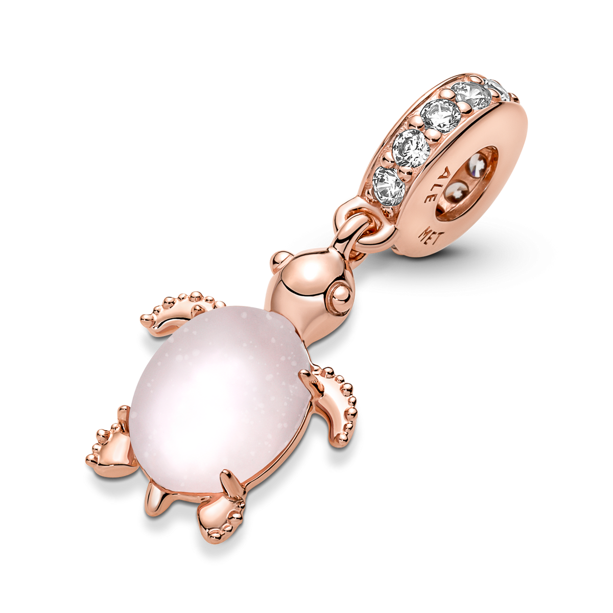 Murano Glass Pink Sea Turtle Dangle Charm