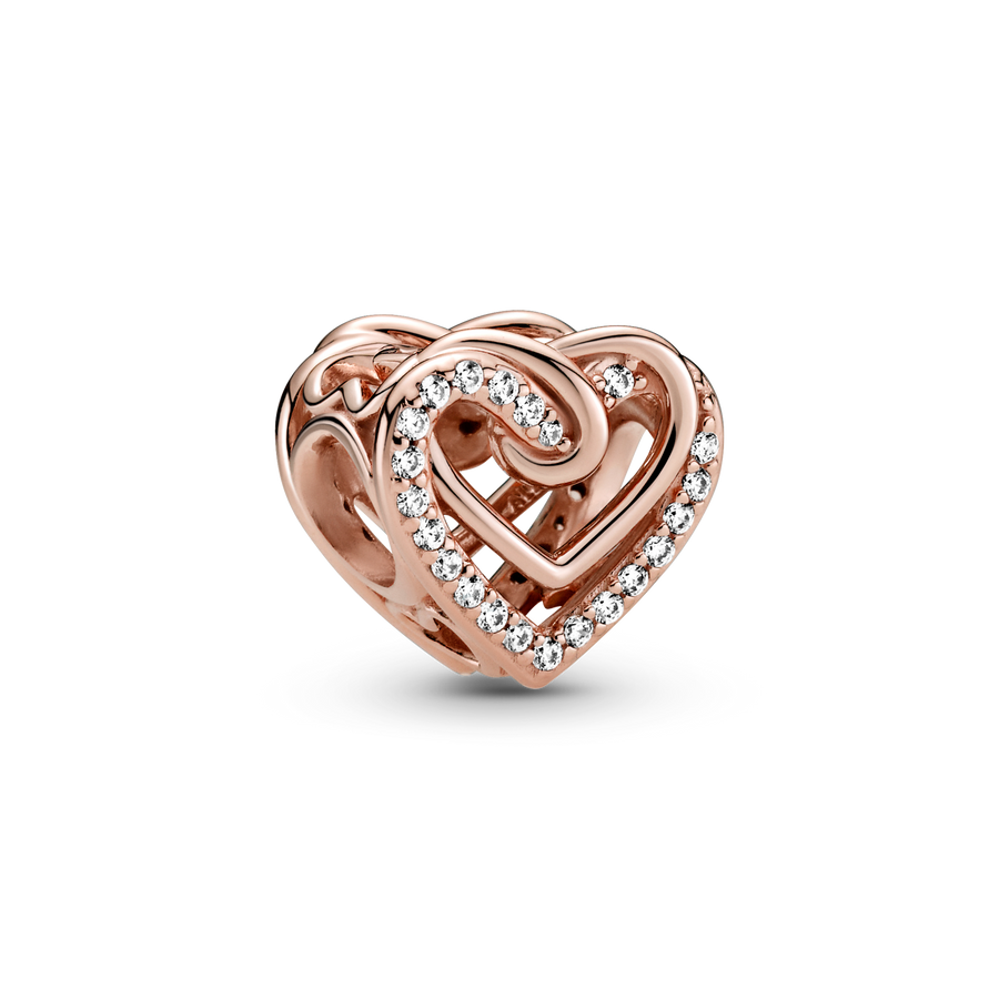 Sparkling Entwined Hearts Charm
