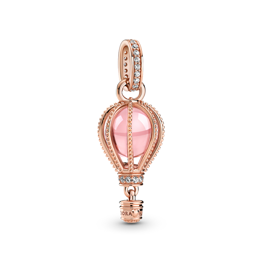 Sparkling Pink Hot Air Balloon Dangle Charm
