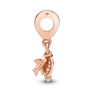 Airplane, Globe & Suitcase Triple Dangle Charm