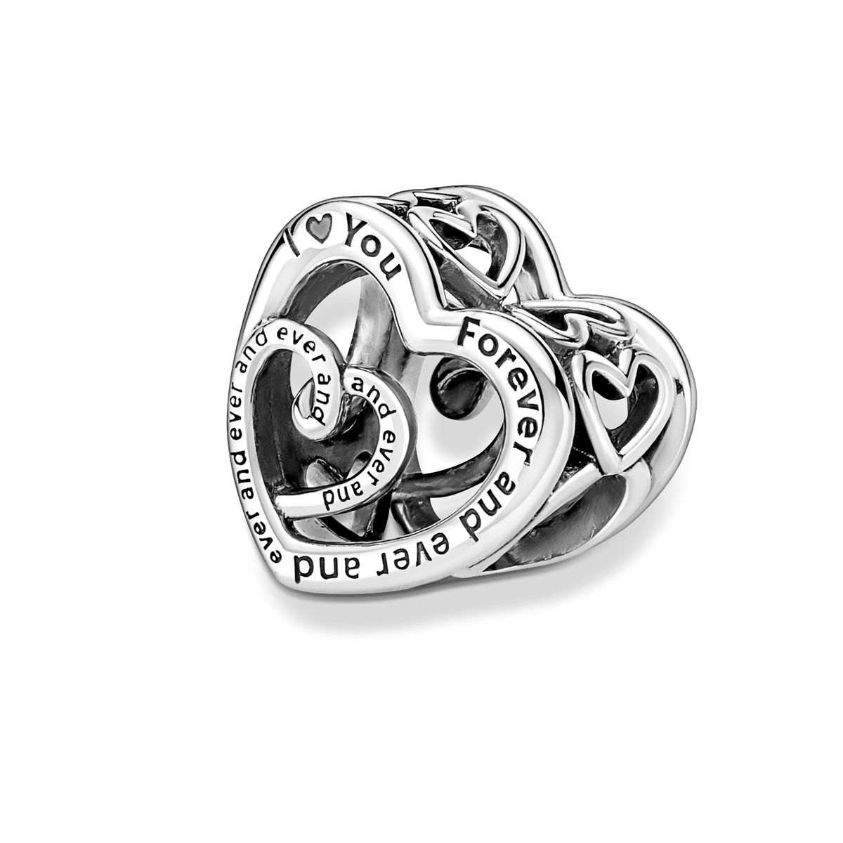 Entwined Infinite Hearts Charm