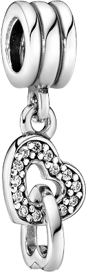 Interlocking Hearts Dangle Charm