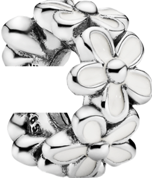 White Daisy Flower Spacer Charm