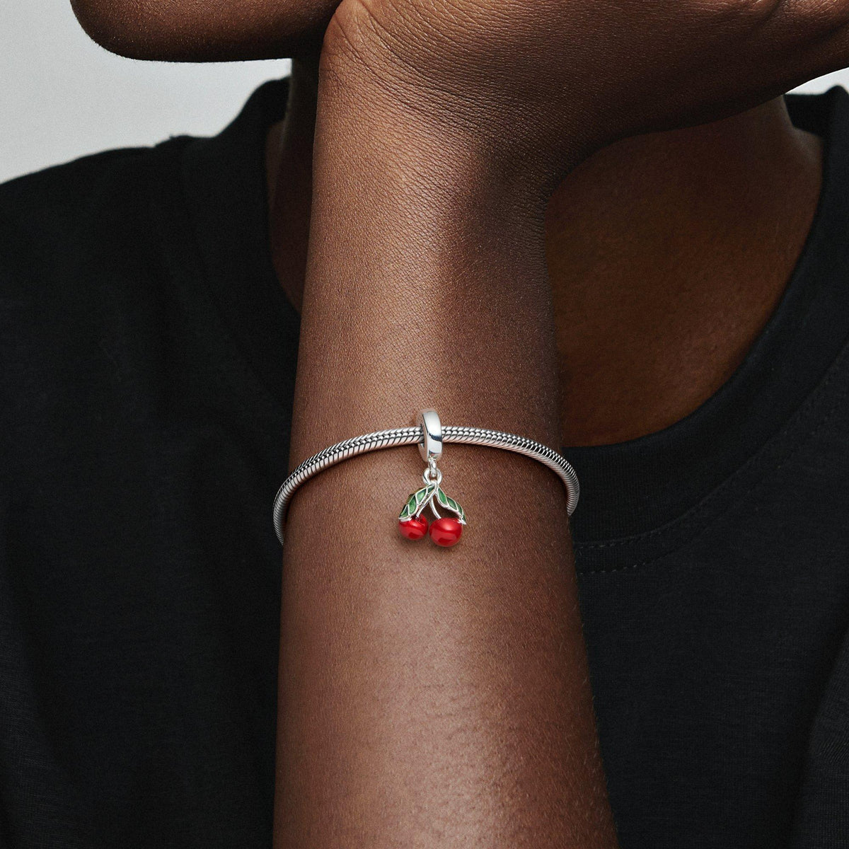 Asymmetrical Cherry Fruit Dangle Charm