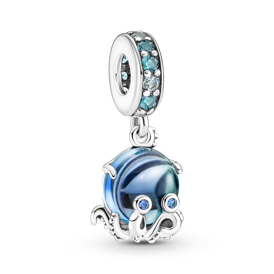 Murano Glass Cute Octopus Dangle Charm