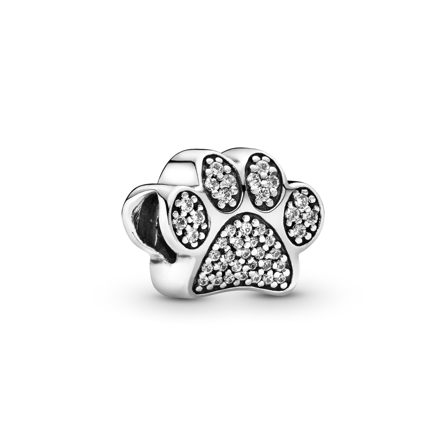 Sparkling Paw Print Charm