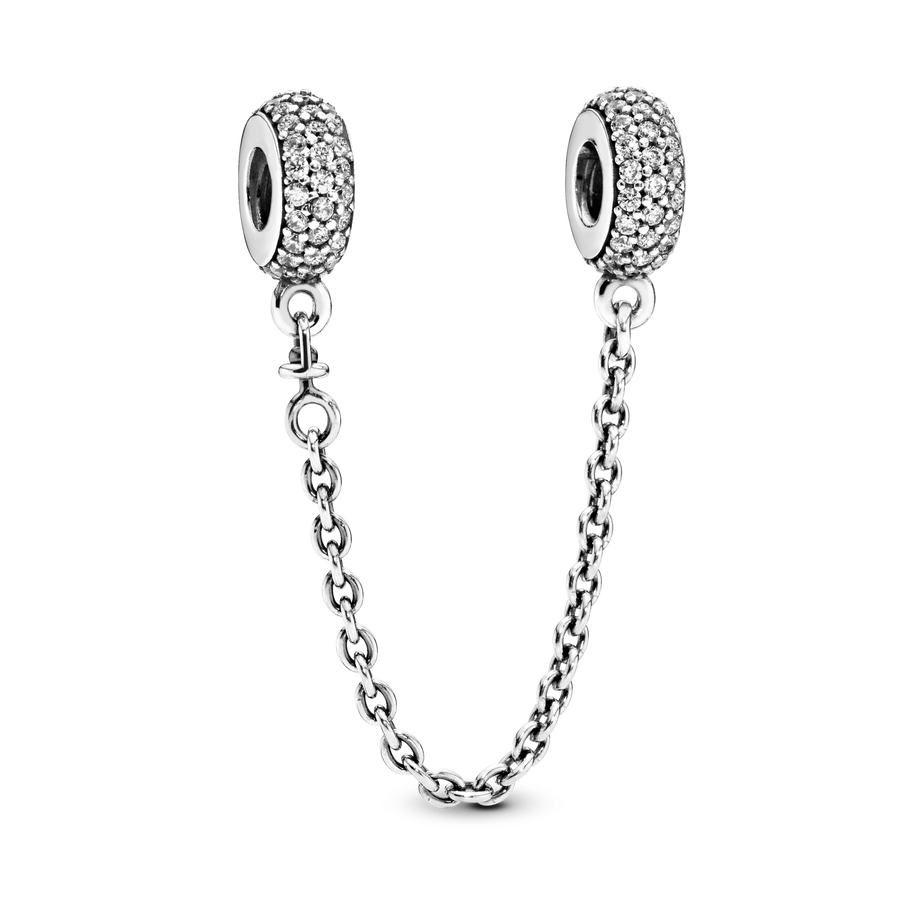 Sparkling Pavé Safety Chain Charm
