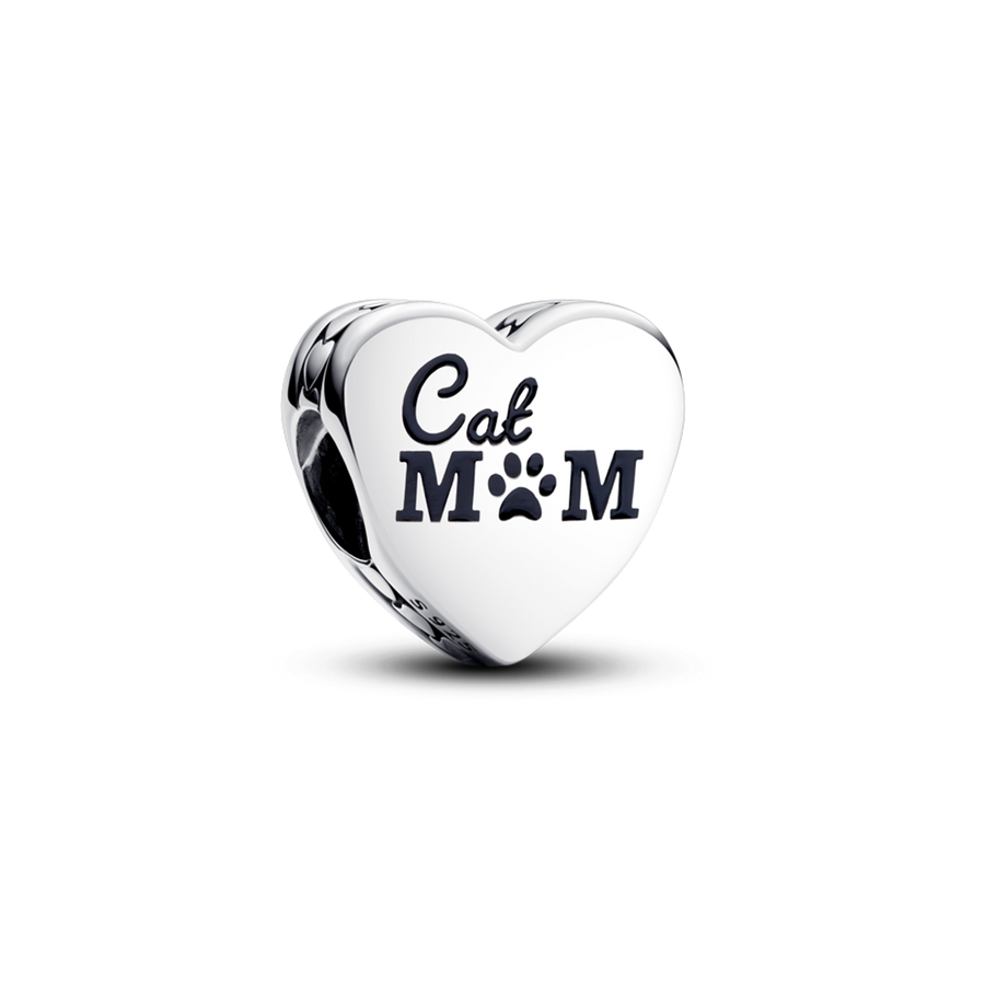 Engravable Cat Mom Heart Charm