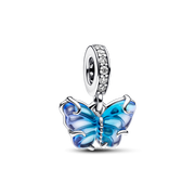 Blue Murano Glass Butterfly Necklace Set